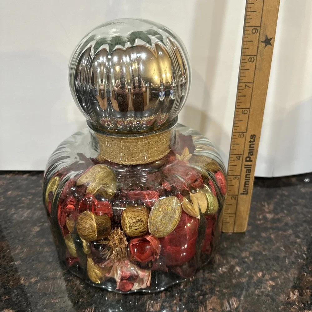 Mexican Hand Blown VTG 1980S Glass Decanter Mercury Glass Sphere Stopper Rare